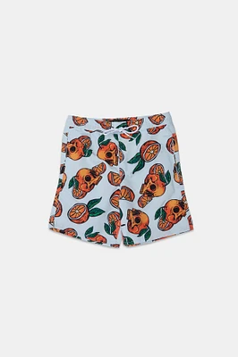 Short de plage imprimé crânes d'oranges Arsenic junior