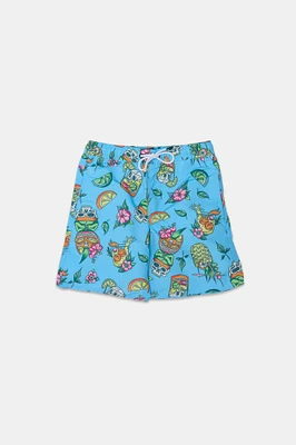 Short de plage imprimé crânes tropicaux Arsenic junior