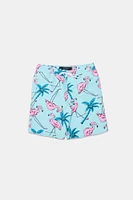 Arsenic Youth Flamingo Print Beach Shorts