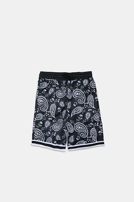 Arsenic Youth Allover Bandana Print Fleece Shorts