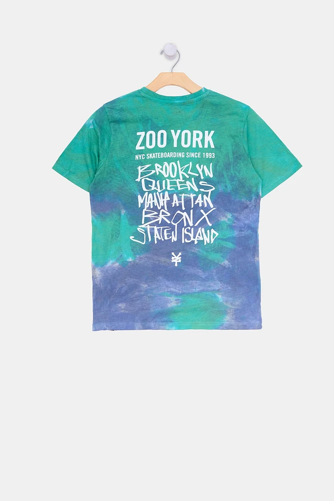 T-shirt tie-dye imprimé logo Zoo York junior