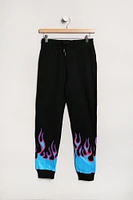 Arsenic Youth Flame Print Fleece Jogger