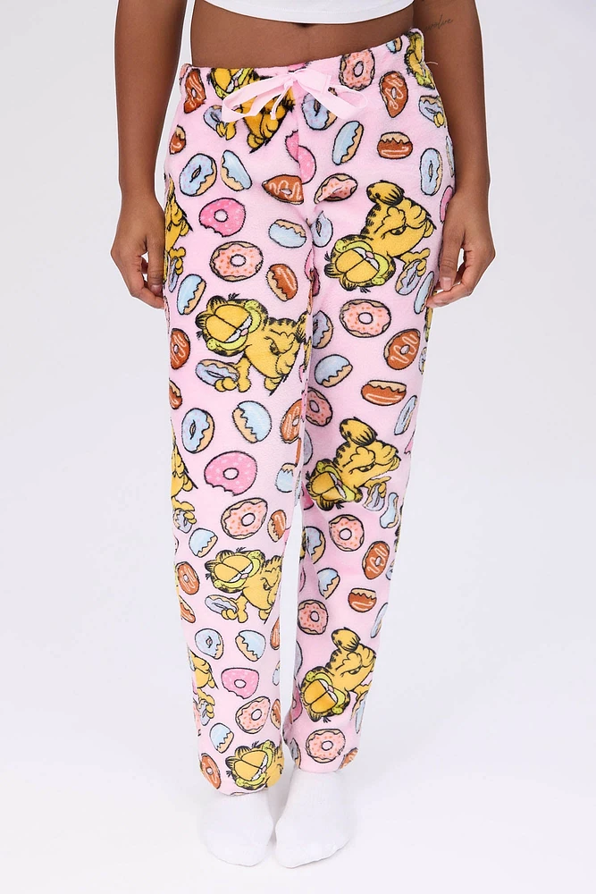 Garfield Printed Plush Pajama Bottoms