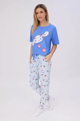 Cinnamoroll 2-Piece Pajama Tee & Velour Jogger Set