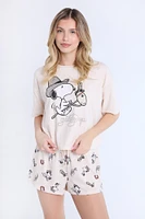 Snoopy Giddy Up 2-Piece Pajama Tee & Shorts Set