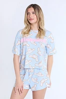 Cinnamoroll AOP 2-Piece Pajama Tee & Shorts Set