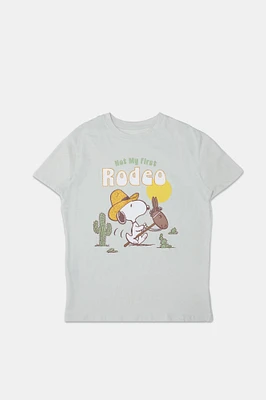 T-shirt coupe boyfriend imprimé Snoopy Rodeo