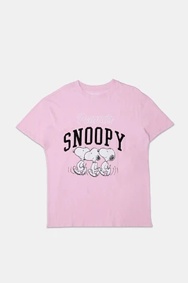 Peanuts Snoopy Flocking Boyfriend Tee