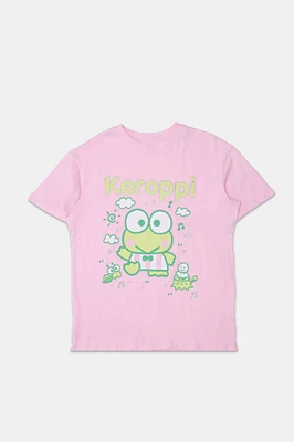 Keroppi Glitter Boyfriend Tee