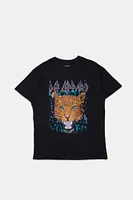 T-shirt coupe boyfriend imprimé Def Leppard