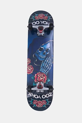 Skateboard imprimé squelette et roses Zoo York 7.75"