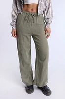Cotton Gauze Wide Leg Pant