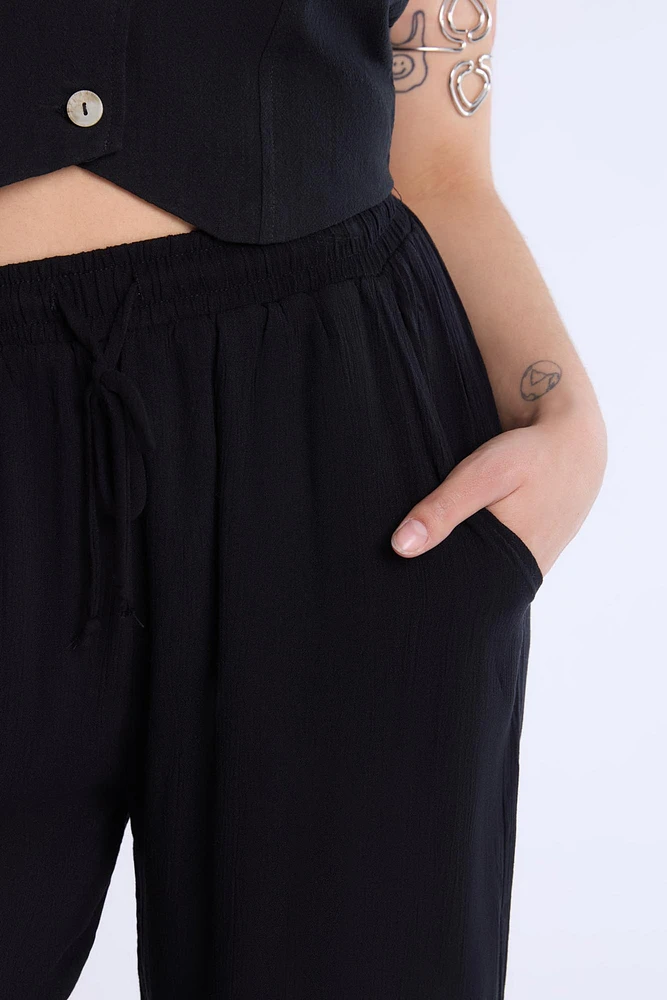 Wide Leg Pant With Drawstring