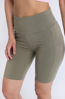 Short cycliste taille haute