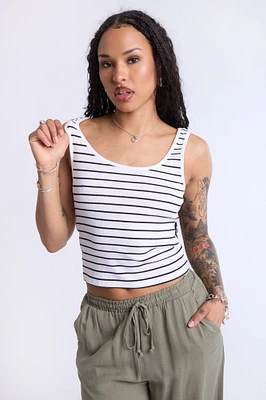 Striped Scoop Neck Tank Top