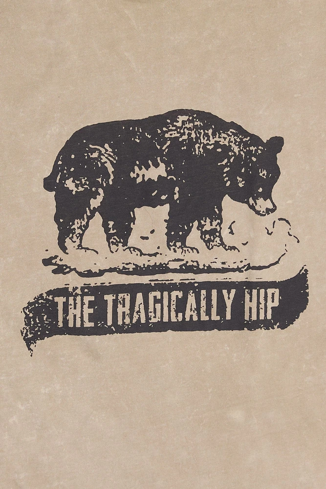 T-shirt délavé à l'acide imprimé Tragically Hip homme