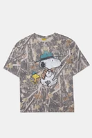 Mens Camp Snoopy Tree Camo T-Shirt