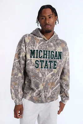 Haut à capuchon camouflage arbres Michigan State homme