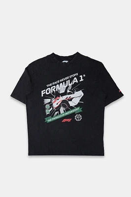 Mens F1 Race Never Stops Graphic T-Shirt