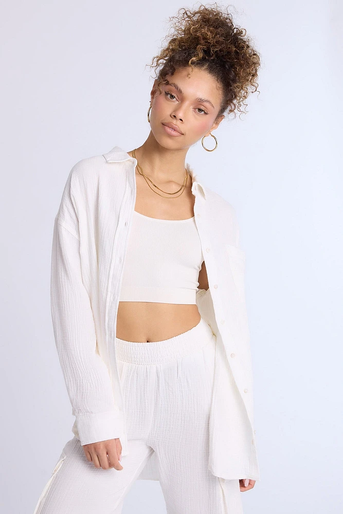 Chemise surdimensionnée en coton léger