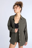 Cotton Gauzy Oversized Button-Up