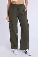 Cotton Gauzy Pull-On Wide Leg Pant