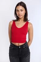 Ribbed Knit V-Neck Tank Top