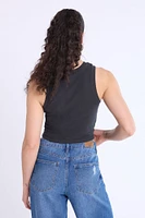 Ribbed High-Neck Tank Top