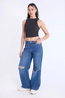 Ribbed High-Neck Tank Top