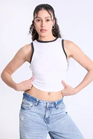 Ribbed High-Neck Tank Top