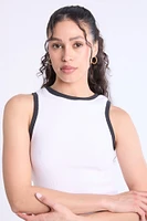 Ribbed High-Neck Tank Top