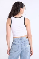 Ribbed High-Neck Tank Top
