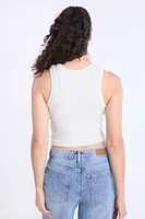 Ribbed High-Neck Tank Top