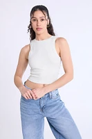 Ribbed High-Neck Tank Top
