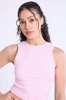 Ribbed High-Neck Tank Top