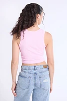 Ribbed High-Neck Tank Top
