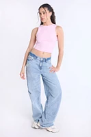 Ribbed High-Neck Tank Top