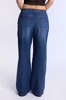 Pull-on Mid-Rise Baggy Jeans