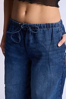 Pull-on Mid-Rise Baggy Jeans