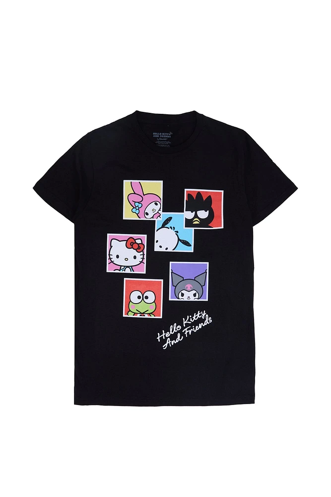 T-shirt coupe décontractée imprimé Hello Kitty And Friends femme
