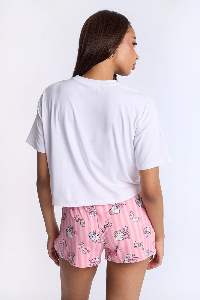 Hello Kitty Bow 2-Piece Pajama Tee & Short Set