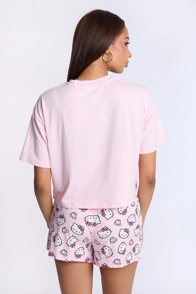 Hello Kitty Coffee 2-Piece Pajama Tee & Short Set