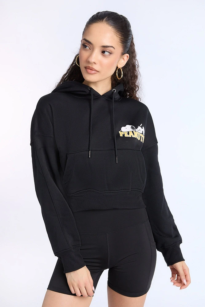 Peanuts 50 Graphic Cropped Hoodie