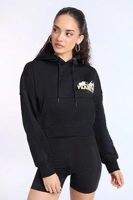 Peanuts 50 Graphic Cropped Hoodie
