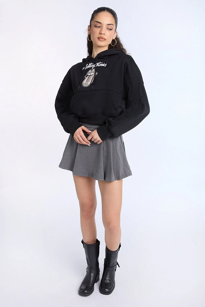 The Rolling Stones Graphic Cropped Hoodie