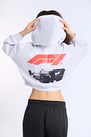 Formula 1 Graphic Cropped Hoodie