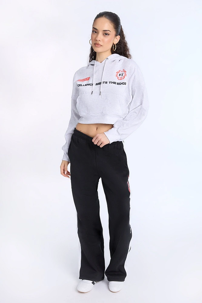 Formula 1 Graphic Cropped Hoodie