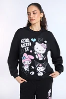 Sweatshirt à col ras du cou imprimé Hello Kitty & Friends