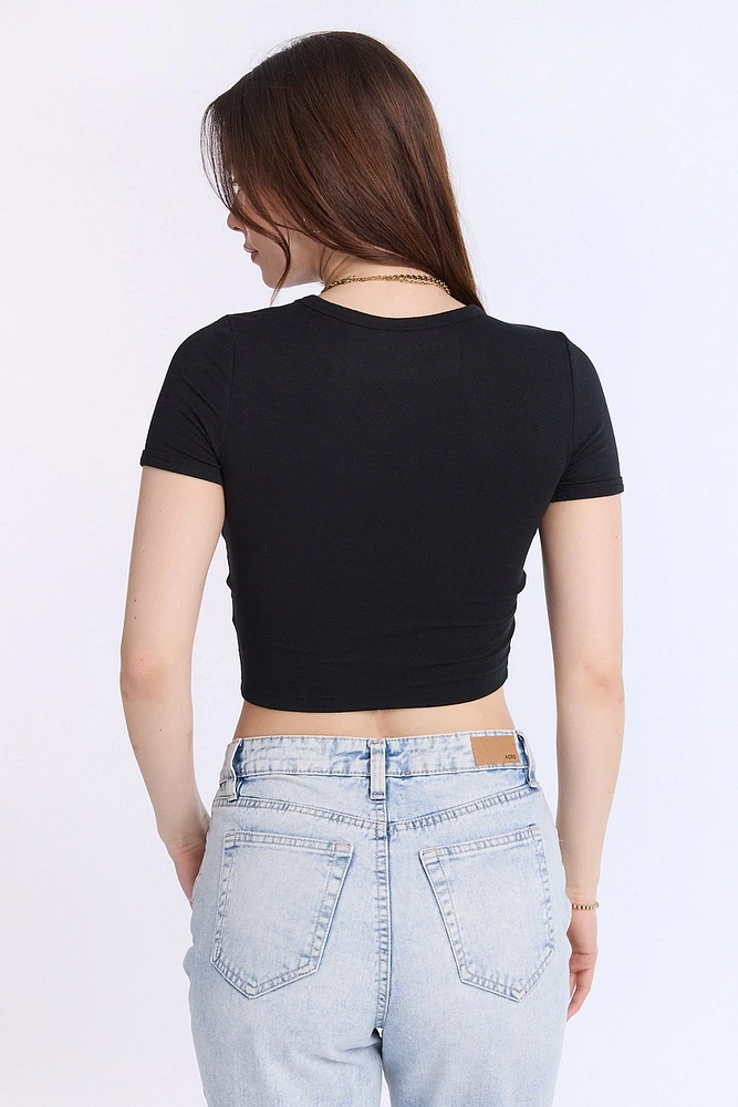 T-shirt court en tricot côtelé AERO