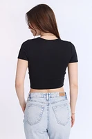 T-shirt court en tricot côtelé AERO